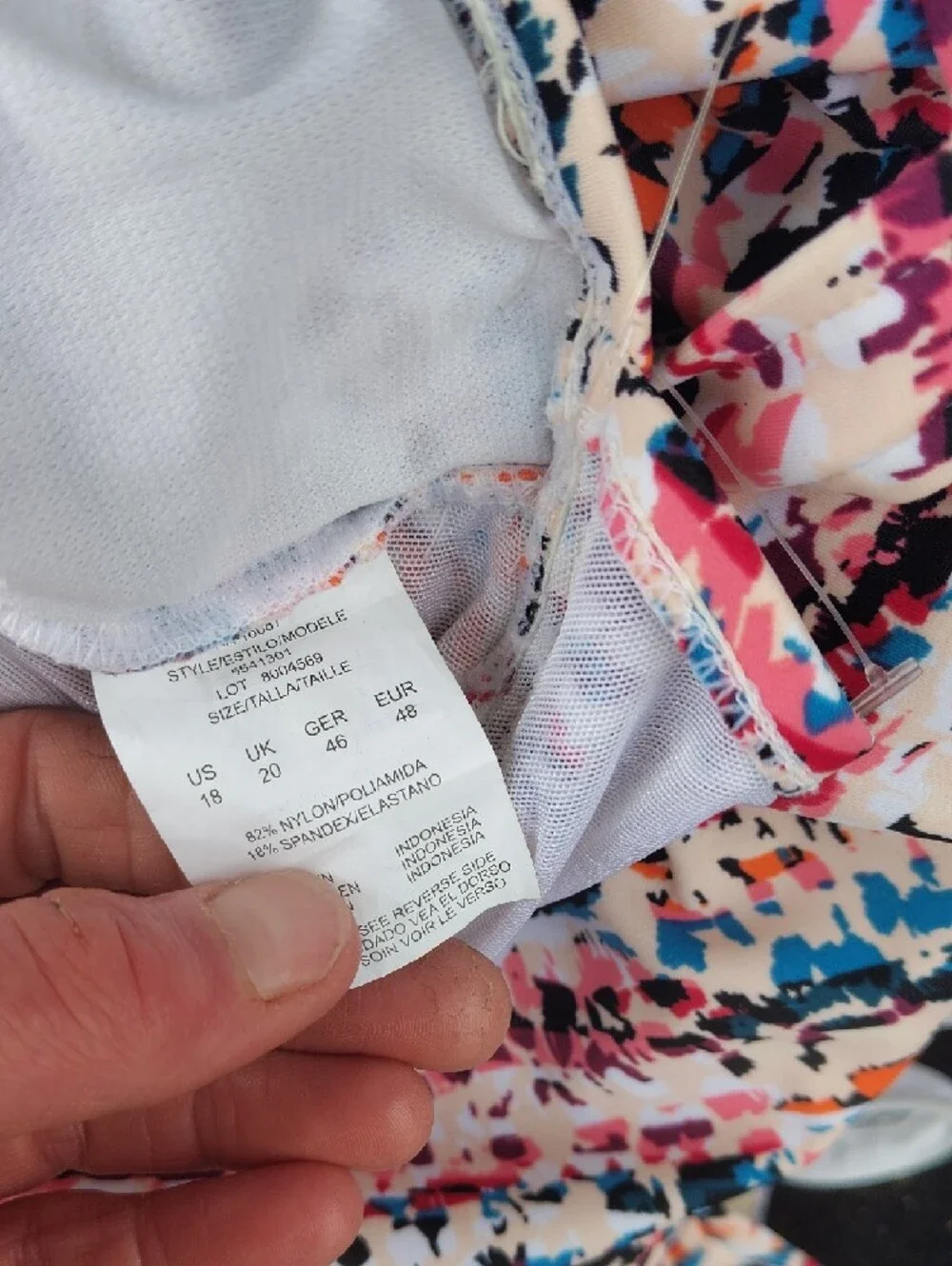 Swim Solutions Multicolor  One-Piece - Pink, Blue, Orange, Black - Picture 3 of 5